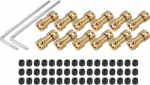 QUARKZMAN Shaft Coupling Connector with Bore of 4 mm - 6 mm Length 20 mm Diameter 9 mm 12 Pieces Shaft Couplings M3 Brass Shafts Rigid Coupling for Car Engine Accessories 3D Printer DIY Robot Copper