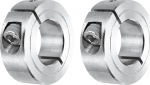 sourcing map 2 St&uuml;ck Schaftmanschette 22 mm Bohrung Single Split 304 Edelstahl Klemmwellenmanschetten f&uuml;r industrielle Automatisierung F&ouml;rderbandsysteme