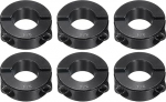 sourcing map 6 x doppelt geteilte Schaftmanschette, 1,9 cm Bohrung, einteiliger Spannkragen, 3,8 cm Au&szlig;endurchmesser, 1,27 cm Dicke, schwarzes Oxid-Schlossbundklemme mit Stellschrauben (1045 Stahl)