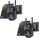 4G LTE valvekaamera v&auml;ljas aku SIM-kaardiga, 2K juhtmevaba p&auml;ikesepatarei PTZ IP-kaamera v&auml;ljas, v&auml;rviline &ouml;&ouml;n&auml;gemine, 355&deg;/100&deg; p&ouml;&ouml;ramine, PIR-tuvastus, 2-suunaline heli, IP66, pakett 2-st