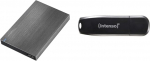 Intenso 6028680 Memory Board Portable Hard Drive 2TB, kaasaskantav v&auml;line k&otilde;vaketas 2TB - 2,5 tolli, 5400 rpm, USB 3 Anthracite & Speed Line - 128 GB Memory Stick - USB Stick 3.2 Gen 1x1, must