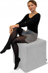 DreamRoots Cord Stool 50 x 50 x 50 cm - Mugav jalatugi ja istmekuubik, mitmek&uuml;lgselt kasutatav istumisaluseks, k&uuml;ljelauaks ja p&otilde;randapehmenduseks, kuubik, helehall