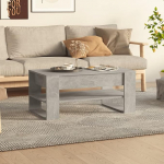 Tidyard Coffee Table, Living Room Table, Sofa Table, Side Table, Tea Table, Bar Table, Living Room Furniture for Living Room, Concrete Grey, 102 x 55 x 45 cm, Wood Material