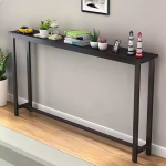 Ablage hinter sofa Schlanke Konsolentische F&uuml;r Den Industriellen Eingangsbereich, Extra Schmale R&uuml;ckseite Des Sofatisches F&uuml;r Platzieren Von Zeitschriften/ Lampen/ Kerzen(Black,100x15x80cm/39x6x31in)
