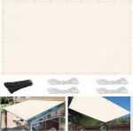 Markiis 3 x 4 m, veekindel UV-kaitsega markiisikangas koos aasade ja k&ouml;itega, ristk&uuml;likukujuline rebenemiskindel ilmastikukindel, r&otilde;dule, aeda, terrassile, beež