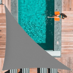 Sunal kolmnurkne p&auml;ikesevarju Sail Canopy 4X4X5.7M, veekindel aiakate 95% UV-blokeeringu p&auml;ikesevarju purje koos tasuta k&ouml;iega v&auml;ljas aias Pergola Patio Party Backyard Muru Hall