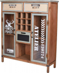 Factory "New York Home" k&uuml;ljepaneel - t&ouml;&ouml;stuslik kapp | Puit ja metall | 3 sahtlit ja 2 ust | Loft Buffet Patchwork disainiga LOF080 Palazzo Exclusive
