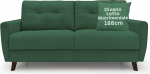 Divani Store CALLISTO Kahekohaline diivanvoodi pehmest veekindlast kangast - 188 cm koos madratsiga 140 x 197 cm - K&auml;sitsi valmistatud - roheline
