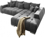 Nurgadiivan - 300 x 225 cm - tumehall - riidest kangas - elektriline istme s&uuml;gavuse reguleerimine