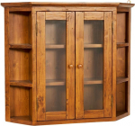 Display Cabinet Solid Wood Hanging Cant Desk with the Linden Walnut End...