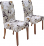 SPRINGRICO toolikatted s&ouml;&ouml;gitoa jaoks, komplekt 2, Stretch s&ouml;&ouml;gitooli kate, pestav Spandex k&ouml;&ouml;k Parsons Chair Slipcovers, eemaldatav istme kaitsja koju v&otilde;i peole (2 t&uuml;kki, FLOWERINAS)