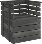 Robustes Gartenm&ouml;bel Kiefer Outdoor-Sofa aus massivem Kiefernholz als modulares Holzsofa f&uuml;r Garten und Terrasse Massivholz Gartensessel in Dunkelgrau