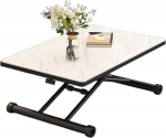 &Uuml;mberehitatav diivanilaua s&ouml;&ouml;gilaud reguleeritava k&otilde;rgusega, kokkupandav disain, puidust lauaplaat ja tugevad metallist jalad, v&auml;rv B, 90 x 60 x 10, 71 cm
