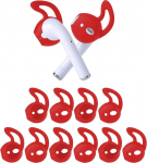 OneCut 5 paari silikoonist k&otilde;rvaklappe, mis &uuml;hilduvad AirPods 1 ja 2, pehmed libisemiskindlad spordik&otilde;rvaklapid Anti Drop Ear Hooks Gel k&otilde;rvaklapid kaitsvad aksessuaarid (punane)