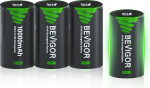BEVIGOR 4 x 10000 mAh D akud, D-t&uuml;&uuml;pi laetav NI-MH aku, 4 tk, mono D aku, NiMH D akud, 1,2 V akud madala iselaadimise ja pika elueaga.