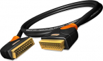 HICON Ergonoomiline 3 m pikkune OFC 21-pin nurkpistikuga Scart-kaabel | HIE-SASC-0300
