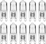 10 timmitavat G9 halogeenlampi, 40 W 230 V 2800 K G9 halogeenlampide pakett ahjuvalguse, laevalgustite, k&uuml;&uuml;nlajalgade jaoks [energiaklass F]