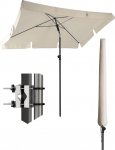 4smile Sonnenschirm Balkon SunnyShade - Sonnenschutz Balkon 3-in-1 SET, Sonnenschirm rechteckig 200 x 125 cm + Metall Sonnenschirmhalter Balkongel&auml;nder SunnyEasy + Sonnenschirmh&uuml;lle