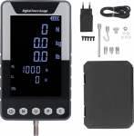 500N Digital Force Gauge with Colour Display, 3 Measuring Modes, N/kg/lb Units, 15-Hour Battery, Data Sync for Push-Pull Tests, Includes Accessories and Memory Box (EU