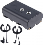 FOTGA toiteallikas NP-F Dummy Battery DC Coupler asendaja NP-F960/750/770/970 koos DC sisendiga ja DC v&auml;ljundiga toiteallikaks DSLR kaamera v&auml;lismonitori LED-valgusele (koos DC ja D-Tap kaabliga)