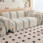 DREAMINGO diivanikate pestav &scaron;enill diivanikaitsja lemmikloomadele lastele tumehall kahe istekoha diivanikatted 2 padjadele diivanile triibuline Jacquard mitmek&uuml;lgne diivan viskamine Slipcover for
