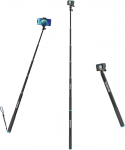 Smatree 220 cm SmaPole pikendatav Selfie Stick, teleskoopvarras &uuml;hilduv GoPro 13/12/11/10/9/8/7/6/5/4/3, &uuml;hilduv Insta360, &uuml;hilduv DJI Osmo Action 3/2 (pikendatud versioon 17 - 87