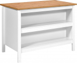 Inter Link - k&ouml;&ouml;gisaar - keskosa - t&ouml;&ouml;laud - k&ouml;&ouml;gikapp riiulitega - melamiinkattega - pikkus 124 cm - k&otilde;rgus 82 cm - s&uuml;gavus 75 cm - Julina - valge/artisan tamme v&auml;rvi