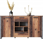 Newfurn kapp betooni v&auml;limusega tumehall vanast puidust k&uuml;ljepink Vintage Indurstrial - 156.4 x 86.3 x 41.6 cm (B x K x S) - Highboard k&uuml;ljepink - elutuba magamistuba koridor s&ouml;&ouml;gituba
