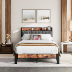 IRONCK Voodi 120 x 200 cm metallist lamelliraamiga, Voodiraam 120 x 200 cm pistikupesade, USB-pesade ja C-t&uuml;&uuml;pi &uuml;hendustega, metallist voodi 120 x 200 cm pehmendatud pealae ja panipaigaga, noortevoodi