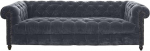 Loberon Parpeville diivan, klassikaline elegantne Chesterfield stiil, tikkimine, m&otilde;&otilde;tmete stabiilsed polstrid, kvaliteetne t&ouml;&ouml;tlus, diivan, istumine, samet, mangopuit, hall