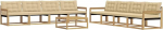 Gartenm&ouml;bel-Set Lounge-Gruppe aus Akazienholz, 8-Sitzer Outdoor-Sofa modular, Loungem&ouml;bel f&uuml;r Garten und Terrasse, mit Tisch, Wei&szlig; und Beige