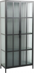 riess-ambiente.de T&ouml;&ouml;stuslik vitriinkapp Dura Steel 80 cm must metallist lainepinnaga klaasist Highboard