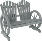 Outsunny 2-Sitzer Gartenbank, bequemer Liebesstuhl aus Tannenholz mit Wagenradf&ouml;rmigen Armlehnen, Outdoor Adirondack Holz Loveseats, Grau