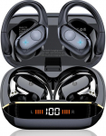 Bluetooth Kopfh&ouml;rer Sport, 75H, In Ear Kopfh&ouml;rer Kabellos Bluetooth 5.4, HiFi Stereo, Ohrh&ouml;rer mit 4 HD ENC Mic, LED Anzeige, IP7 Wasserdicht Wireless Headset Ohrhaken, f&uuml;r Joggen/Arbeiten, Schwarz