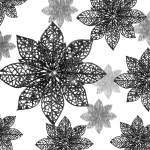 24 Glitter Poinsettia j&otilde;ulupuu ornament J&otilde;ululillede dekoratsiooni ornament, 3/4/6 tolli (must)