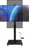 K&auml;sikangiga p&ouml;&ouml;rlev teleri statiiv Mobiilne telerik&auml;ru 42"-75" telerite jaoks Portree kuni maastikuni Vabalt reguleeritav k&otilde;rgus mahutab kuni 50kg Max VESA 600x500mm (42"-75") telerit
