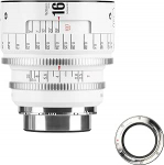 7artisans 16mm T2.5 Infinte seeria professionaalne manuaalne t&auml;iskaader Cine objektiiv, mis on &uuml;hilduv PL bajonetiga fotograafia ja filmitootmise jaoks - valge
