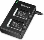 ENEGON NB-13L liitiumaku (2 tk), topeltlaadija Canon PowerShot G5 X, G5X Mark II, X, X II, X III, SX720 HS, SX730 HS, SX740 HS, SX620 HS, G1 X III, G9 X jaoks
