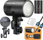 Godox AD100 Pro II 100Ws kinnitusblitsa, AD100PRO II 2.4GHz/433MHz Dual Radio TTL FLASH, 28-85 mm Zoom, 490 t&auml;isv&otilde;imsuselist v&auml;lku, 0.01-1.5s taaskasutus, HSS 1/8000s, 2850 mAh aku, USB-C laadimine, 16 v&auml;rvigruppi.