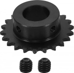 hankimise kaart #25 17mm Bore 47.5mm OD 22T C45 Carbon Steel ANSI #25 Roller Sprocket Round Hole koos reguleerimiskruvidega ISO 04C Chain Black jaoks