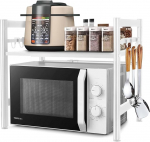 DWDHYEAN laiendatav mikrolaineahju riiul k&ouml;&ouml;giriiul seisev mikrolaineahju riiul k&ouml;&ouml;gi riiul seisev k&ouml;&ouml;gi korraldaja 6 konksuga korraldaja k&ouml;&ouml;gi t&ouml;&ouml;pindadele (valge)