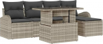 Rantry 6-teiliges Garten Sofa Set mit Kissen in Hellgrau aus Poly Rattan Gartenlounge Model3348628