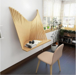 Modern Art Decor Style Wall Mounted Folded Table Dining Table koos kokkuklapitava lehega, v&auml;ike puidust laud funktsionaalseks ripplauaks (60 x 80 x 42 cm)