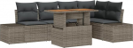 6-teiliges Garten Diivan Set mit Kissen Grau Poly-Rattan Gartenlounge Model3358701
