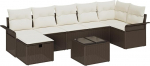 8-teiliges Garten Sofa Set mit Kissen Braun Poly Rattan Gartenlounge Model3358907