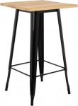 Stehtisch im Industriestil, 60 x 60 x 110 cm, quadratischer Bistrotisch f&uuml;r K&uuml;che, modernes Holz- und Metalldesign, Sitzgelegenheiten f&uuml;r 2-4 Personen, trendige Caf&eacute;-M&ouml;bel