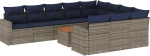 Rantry 11-TLG. Garten-Sofagarnitur mit Kissen Grau Poly Rattan Gartenlounge Model3256635