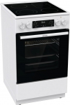 Gorenje GECS5C 70 WA elektripliit klaaskeraamilise pliidiga, 50 cm, 70 liitrit, kiirkuumutus, AirFry, ExtraSteam, teleskoopiline pikendus, AquaClean, valge