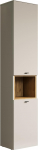 trendteam smart living - Sao Paulo - Tall Cabinet - Kashmir (Beige) / Evoke Oak - Bathroom Cabinet with Open Compartment and 3 Shelves - (W x H x D) 40 x 186 x 31 cm - Soft-Close Function