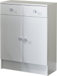 Symbiosis 6038A2121A17 Low Kitchen Cabinet with 2 Doors and 2 Drawers Particle Board White